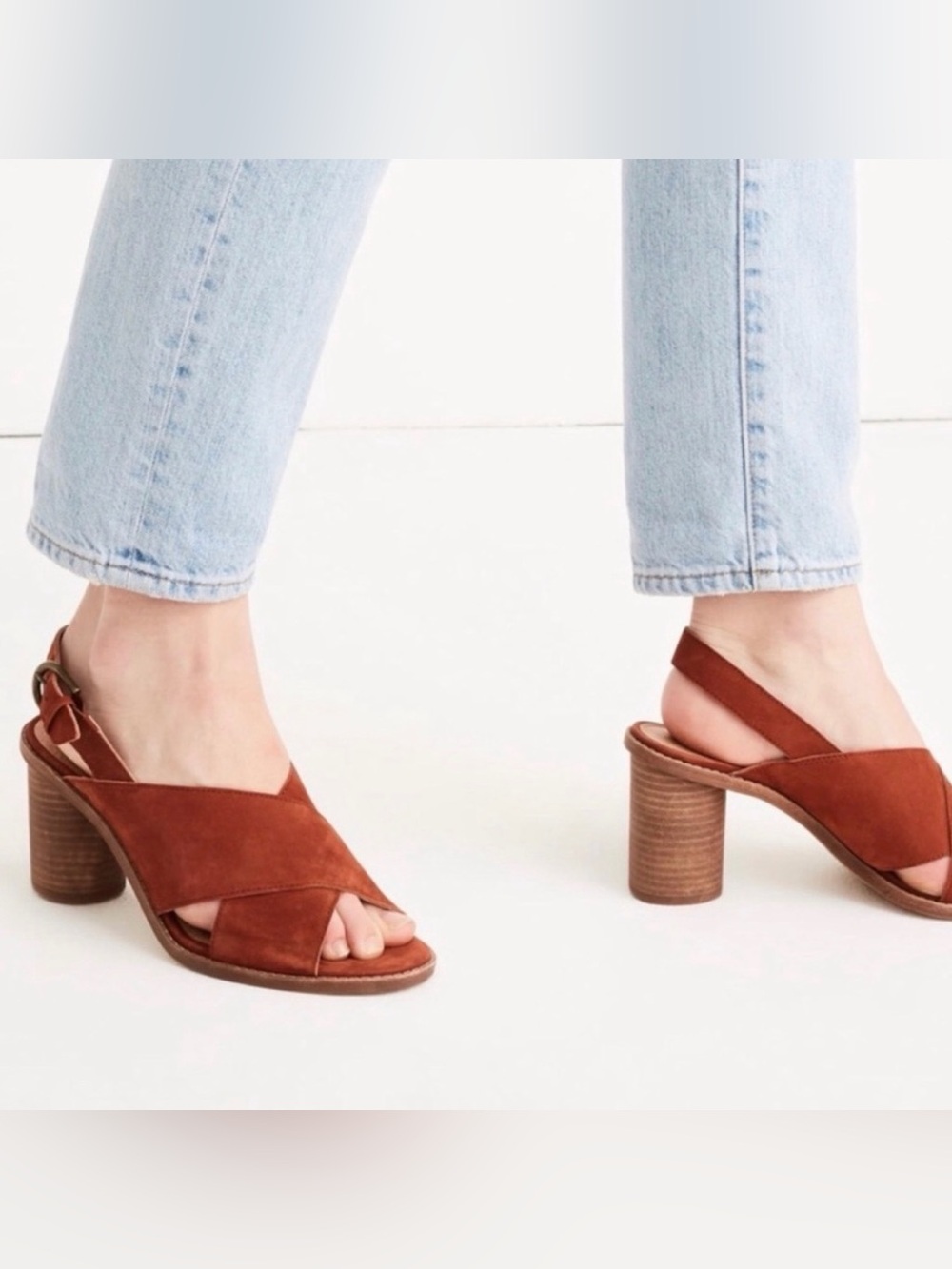 Madewell the Ruthie Crisscross block heels